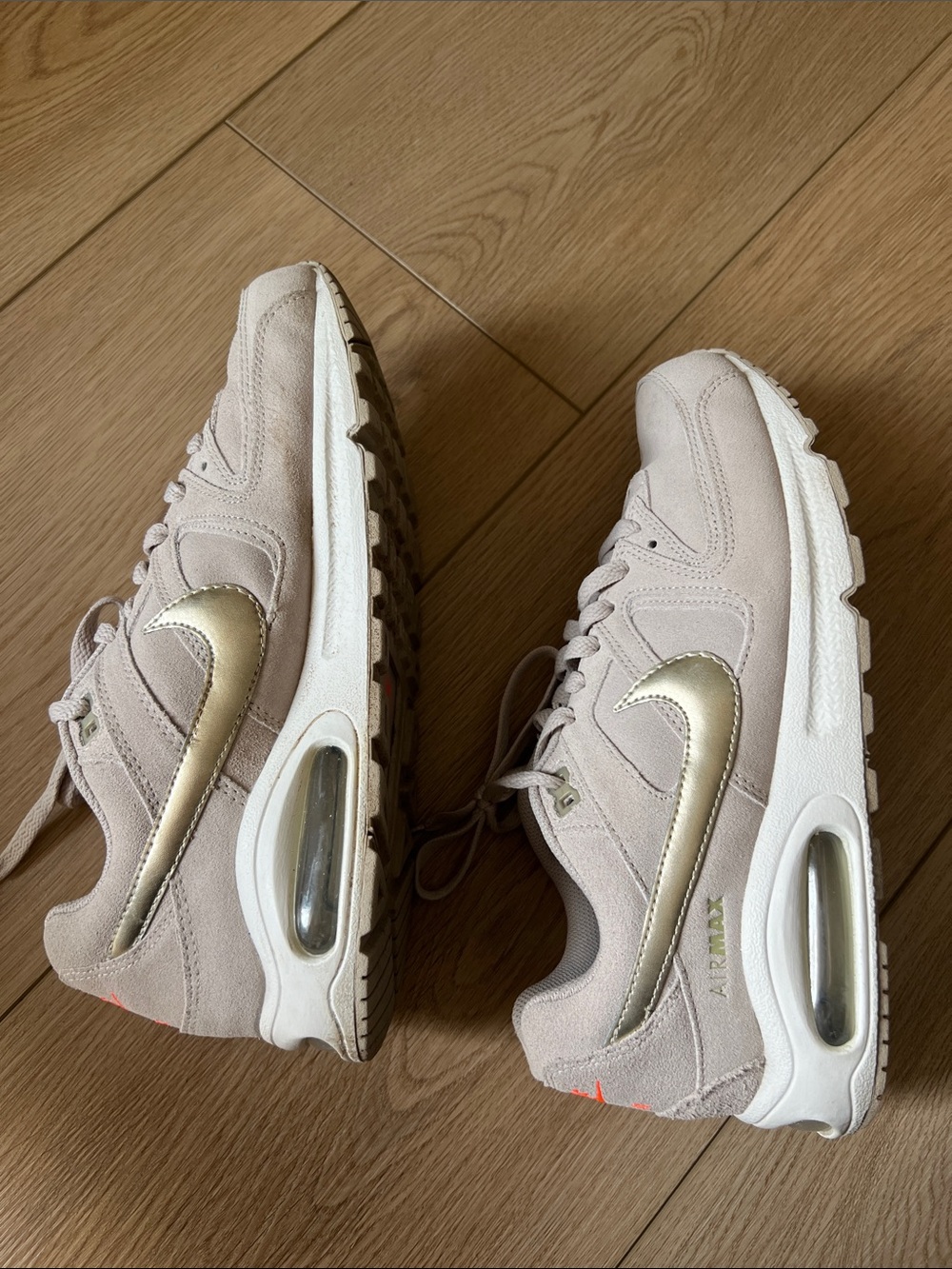 Nike Women's Air Max Command Sneakers in Light Beige with Gold Swoosh - Picture 6 of 10